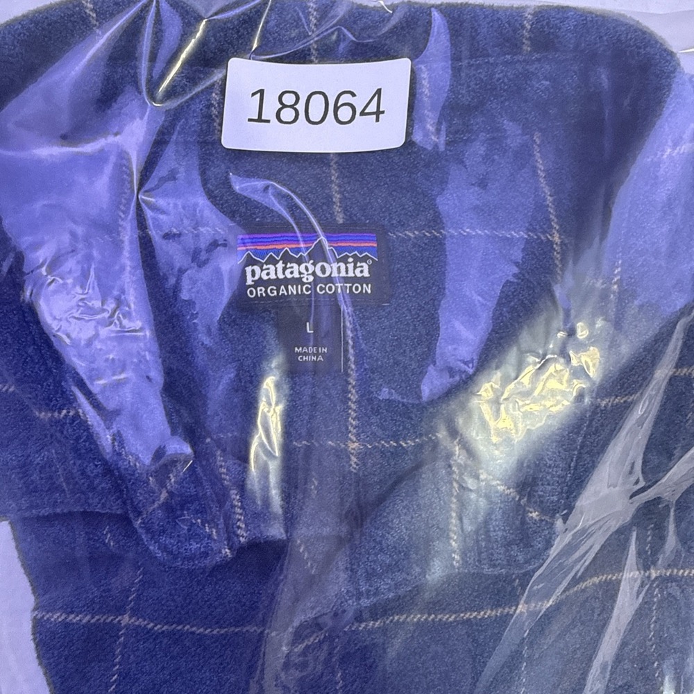 Patagonia Mens Fjord Flannel Shirt MENS LARGE Organic WINDOWPAINE BLUE GRAY - Picture 2 of 8